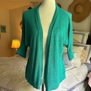 Teal Open-Front Women's Sweater